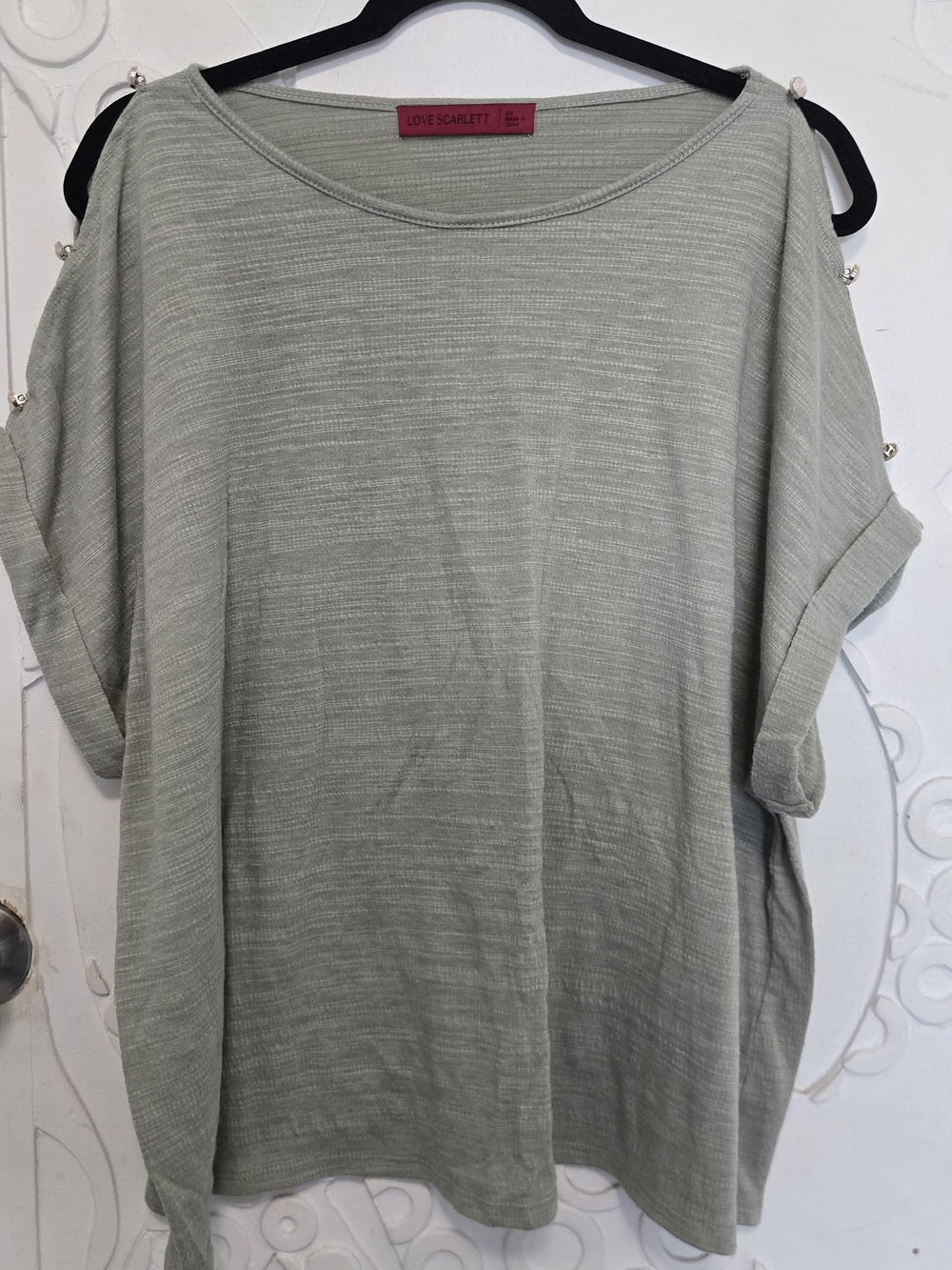 Love Scarlett Sage Green Pearl-Button Dolman Tunic